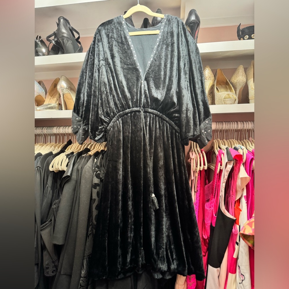 Juicy Couture Black Velvet Dress with Rhinestones